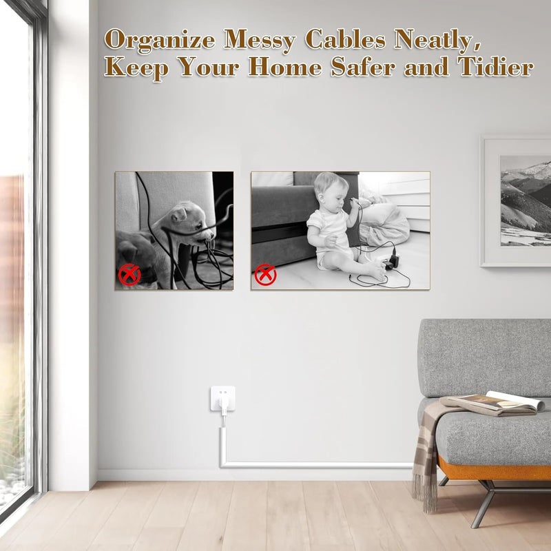 KAYLEINSTER 78”Cord Hider for Wall Mounted TV,Adhesive One-Cord Cable Hider for Wall,Cord Covers Raceway Kit for Wires Hider,Flexible Silicone Cable Concealer for Home Office,W 0.54”× H 0.39” - Image 4